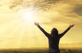 Woman-With-Arms-Open Woman With Arms Wide Open Under Sun